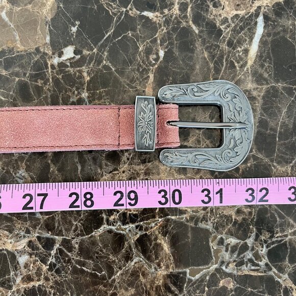 Free People Wildwood Suede Leather Western Etched Buckle Belt XS/S - Picture 15 of 16